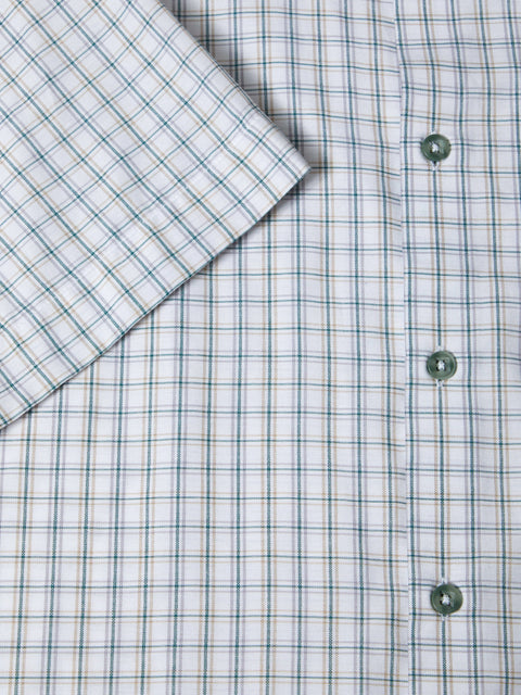 DG'S DRIFTER Casual Short Sleeve Shirt - Green and White