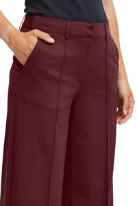 ICHI : Kate Wide Leg Trouser - Burgundy