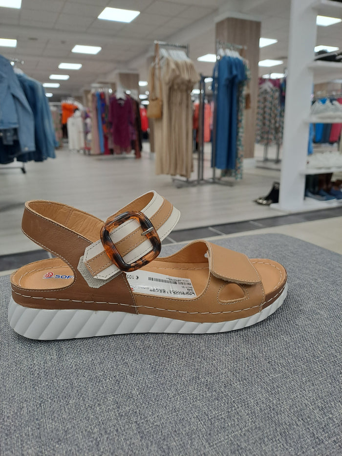 SOFTMODE : Gaby sandals - Tan / Brown