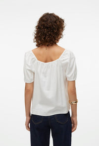 VERO MODA : MyMilo SS Square Neck Top - White