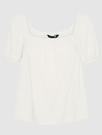 VERO MODA : MyMilo SS Square Neck Top - White