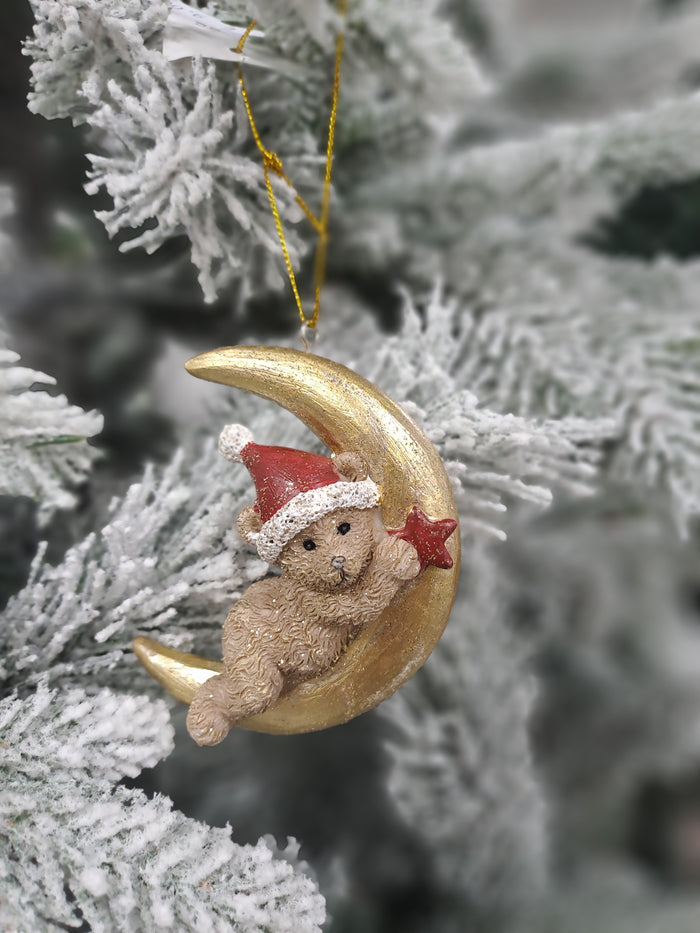 LANGS Christmas Bear on Gold Moon Hanger