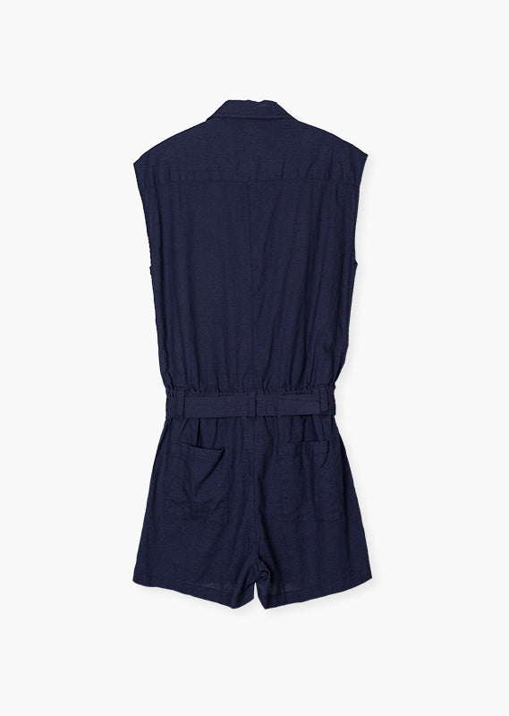 LOSAN : Short Button Front Jumpsuit