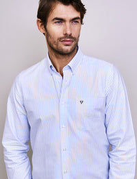 VEDONEIRE : Cotton Oxford Shirt - Blue