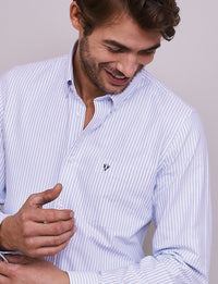 VEDONEIRE : Cotton Oxford Shirt - Blue