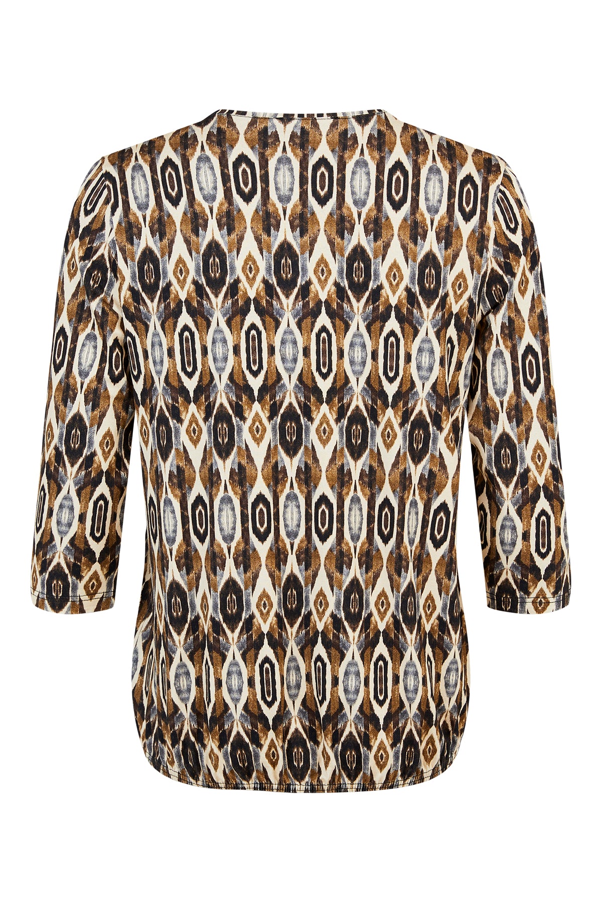 SUNDAY : Long Sleeve Printed Top - Brown