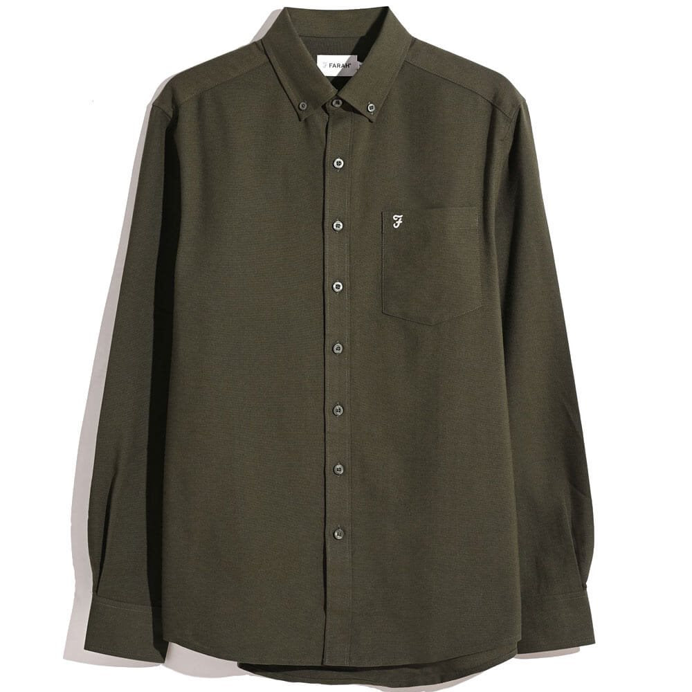 FARAH Wilkins LS Shirt - Dark Olive