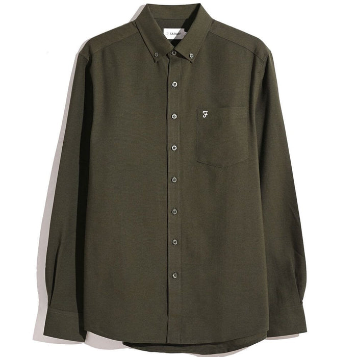 FARAH Wilkins LS Shirt - Dark Olive