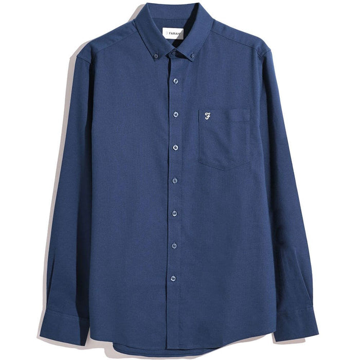 FARAH Wilkins LS Shirt - Dark Blue