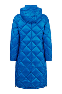 NORMANN : Longline Quilted Hooded Jacket - Blue