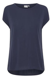 ICHI : Short Sleeve Top - Navy