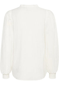 ICHI : Cinavi V-Neck Textured Blouse - White