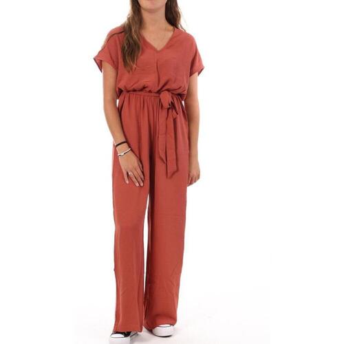 VERO MODA :  Alva SS V-Neck Jumpsuit - Orange