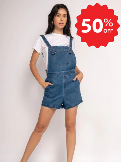 COPECLOTHING : Denim Dungaree Shorts