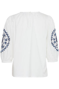 ICHI Florana 3/4 Sleeve Embroided Top