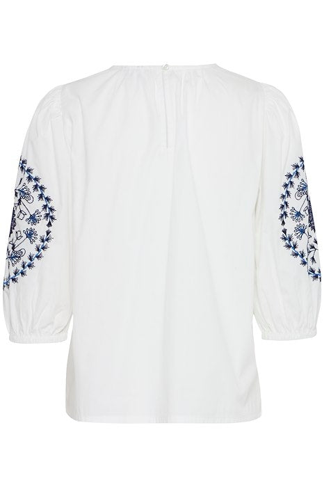 ICHI Florana 3/4 Sleeve Embroided Top