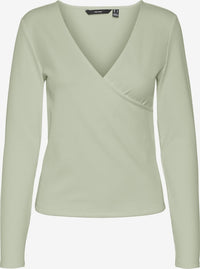 VERO MODA : Riva Fake Wrap Top - Reseda