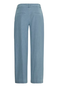 ICHI Kate Denim Wide Leg Trousers - Light Blue