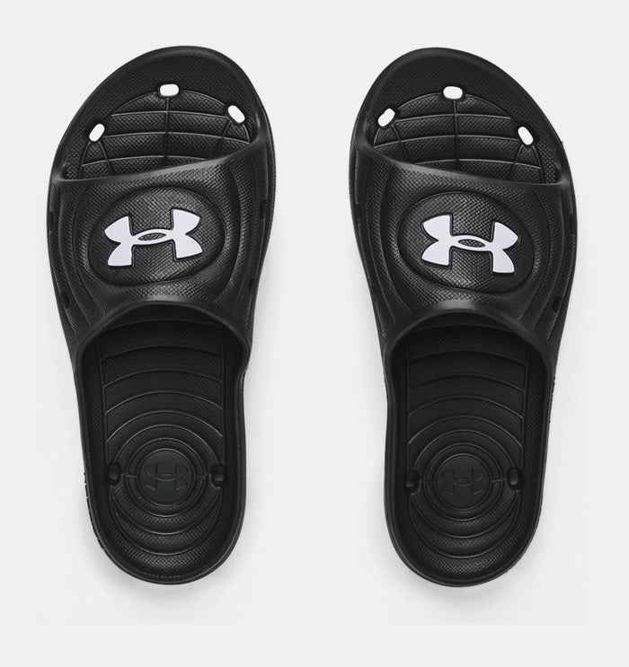 UNDER ARMOUR : Boys' Locker IV Slides - Black