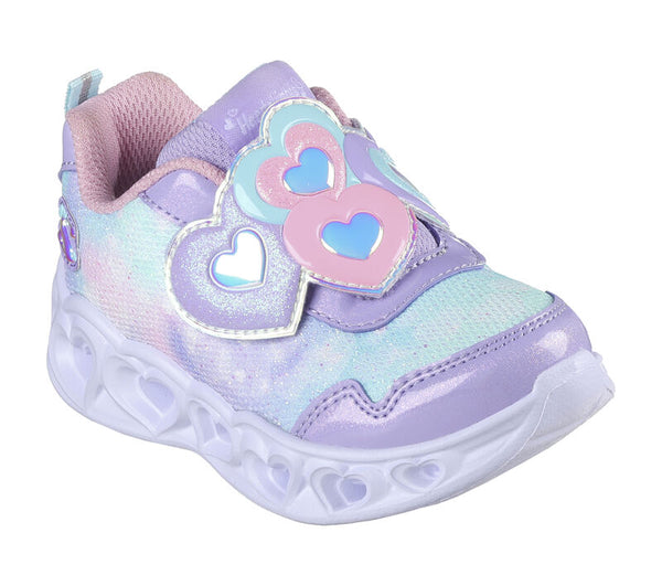 SKECHERS : Heart Lights - Lovin Reflection Girl's Trainers - Lavender