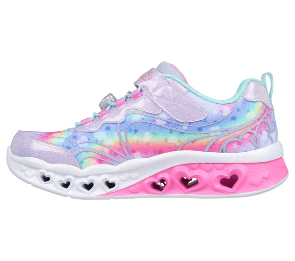 SKECHERS : Flutter Heart Lights Girl's Infant Trainers - Groovy Swirl