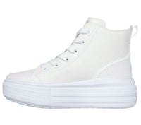 SKECHERS : Hyperlift Girls White Canvas Shoes