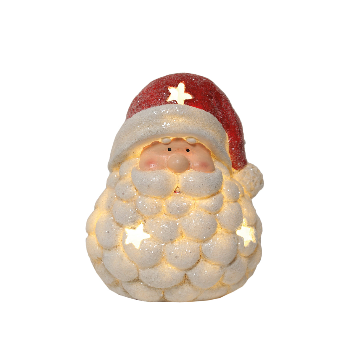 LED Light Up Santa's Face Christmas Decoration 19cm