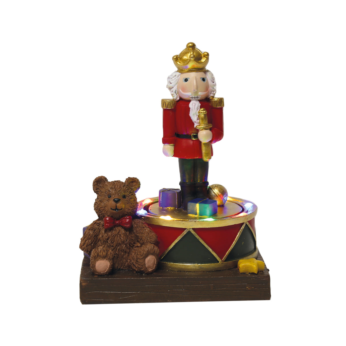 Christmas LED Light Up Nutcracker Soldier Decoration - 16cm