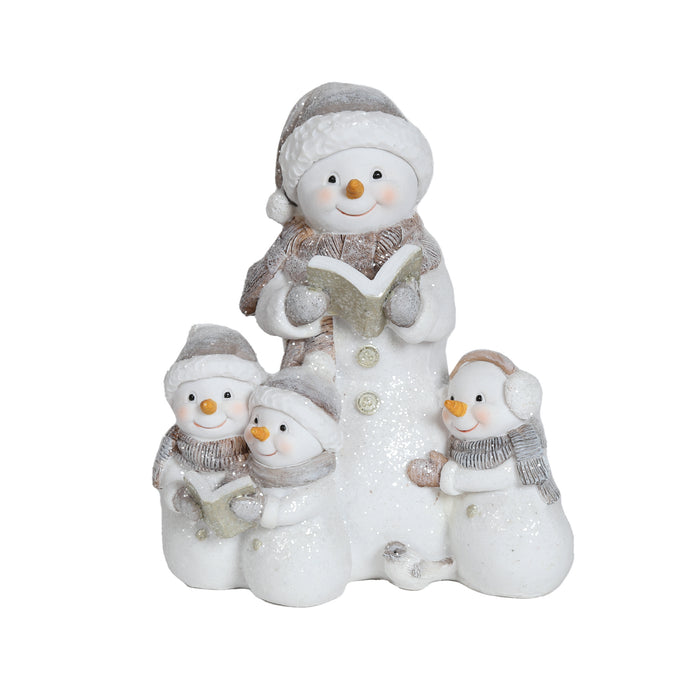 STRAITS Glittery Snowman Family Decorative Ornament 15cm