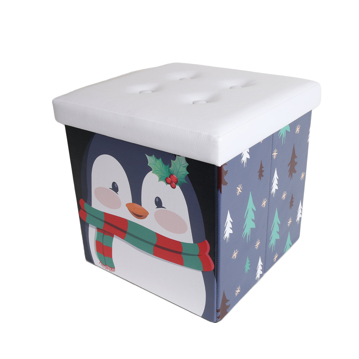 STRAITS Christmas Penguin Storage Ottoman Cube 38cm