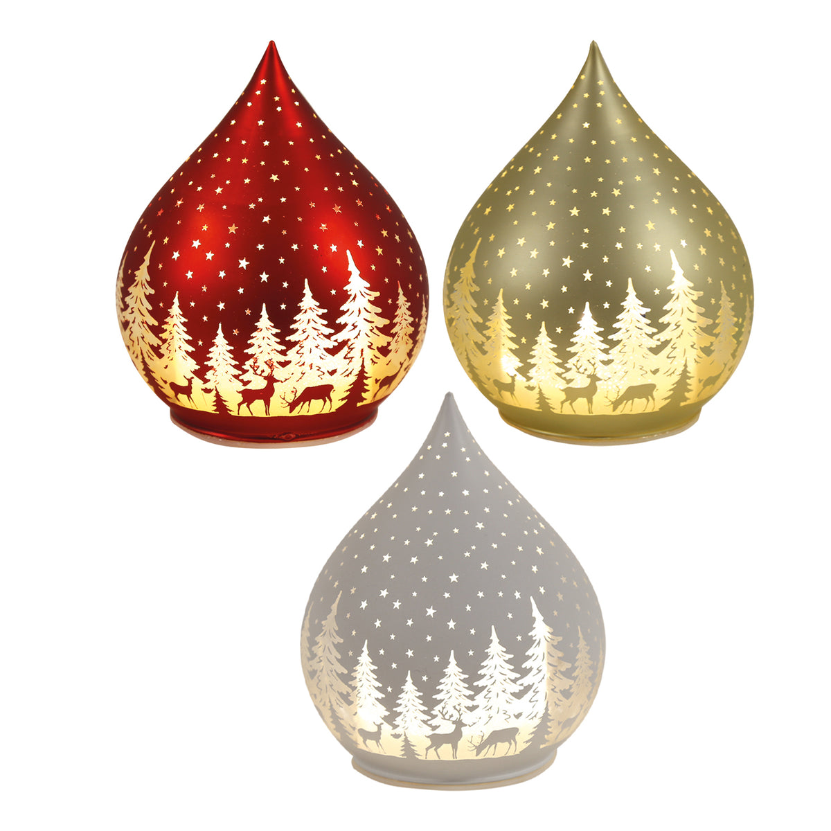 STRAITS Christmas LED Glass Droplet 13cm 1PC