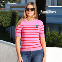 RANT & RAVE : Loren Striped Jumper - Pink