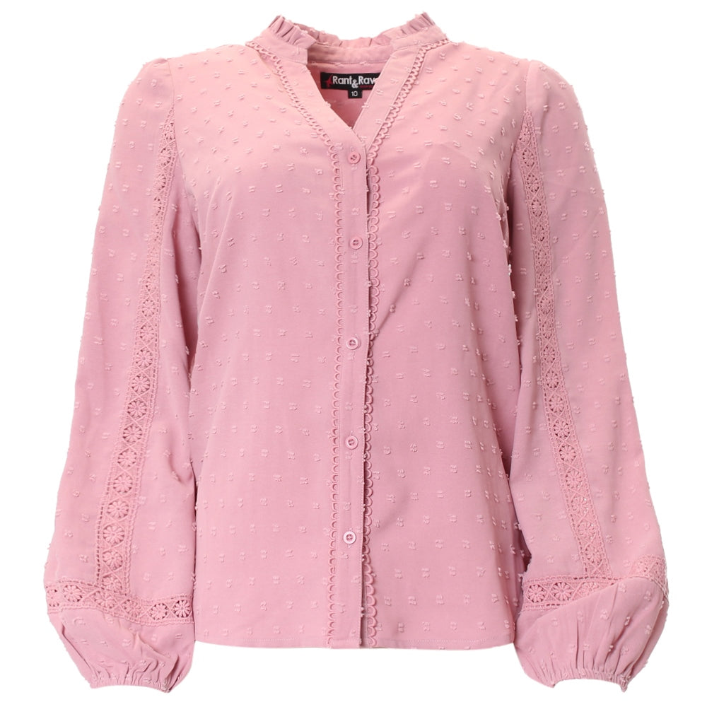 RANT & RAVE : Edna Textured Shirt Blouse - Pink