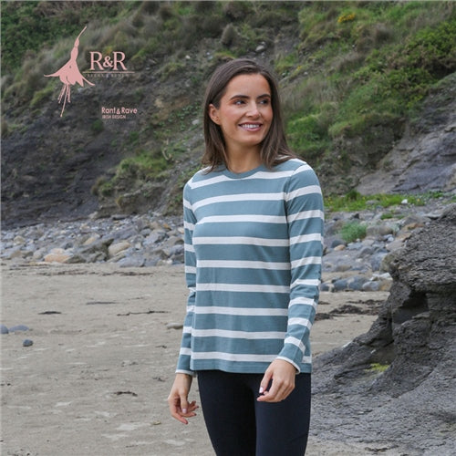 RELAX & RENEW : Demelza Long Sleeve Tshirt- Stripe