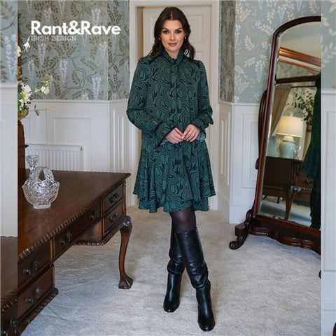 RANT & RAVE : Zara Swing Long Sleeve Dress - Green