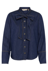 CULTURE Arpa Bow Detail Denim Shirt