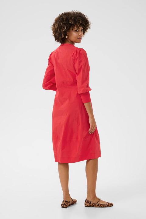 CULTURE Antoinett 3/4 Sleeve Dress - Red