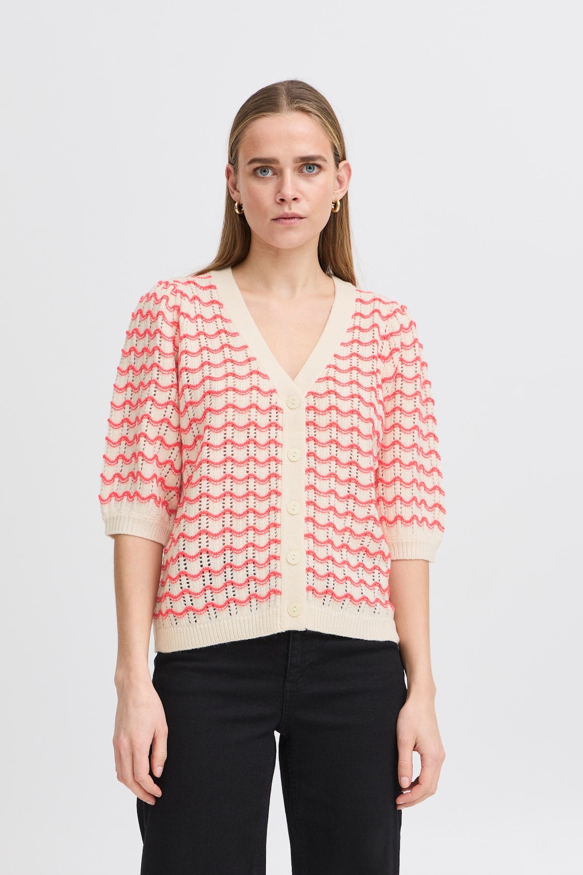 ICHI Ardina Knitted 3/4 Sleeve Cardigan