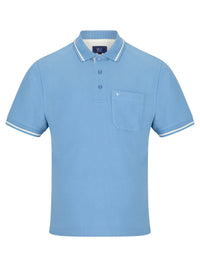 DANIEL GRAHAME :  Drifter Sky Blue SS Casual Polo Shirt