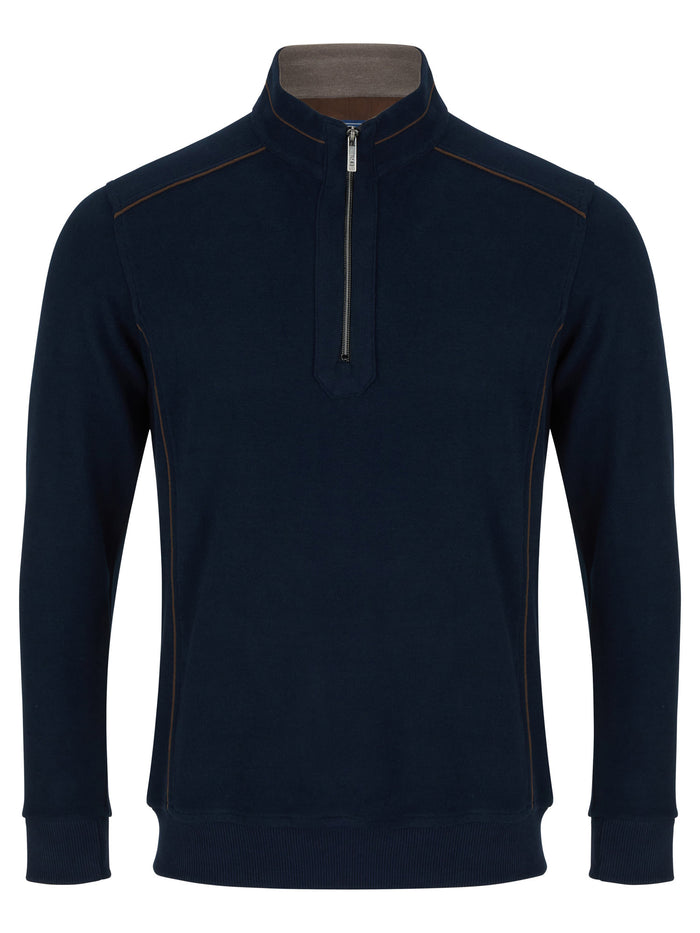 DG'S DRIFTER : Casual Half Zip Jumper - Navy