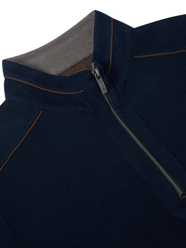 DG'S DRIFTER : Casual Half Zip Jumper - Navy