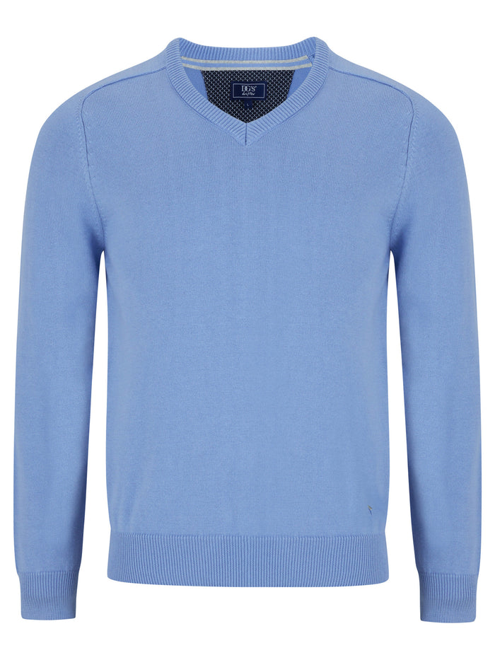 DG'S DRIFTER Men's V-Neck Jumper - Light Blue