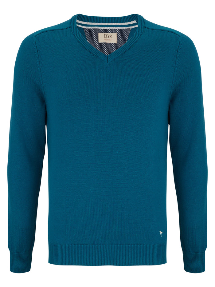 DG'S DRIFTER Men's V-Neck Jumper - Teal