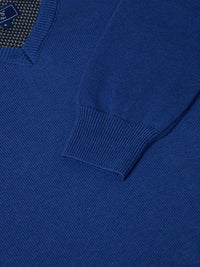 DOUGLAS & GRAHAME : Drifter Blue Long Sleeve V-Neck Sweater