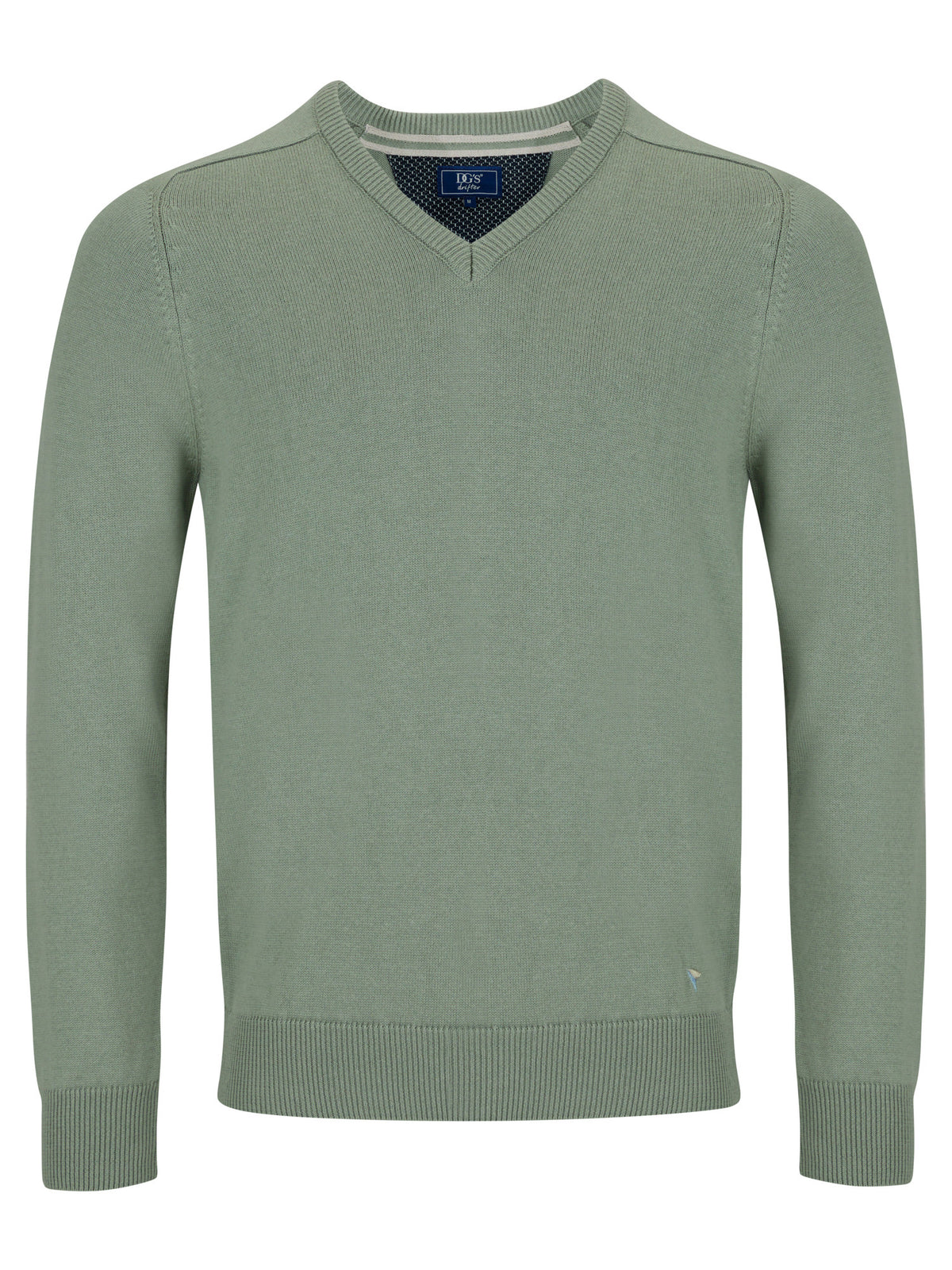 DOUGLAS & GRAHAME : Drifter Light Green Long Sleeve V-Neck Sweater