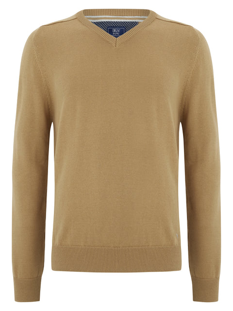 DG'S DRIFTER Men's V-Neck Jumper - Biscuit