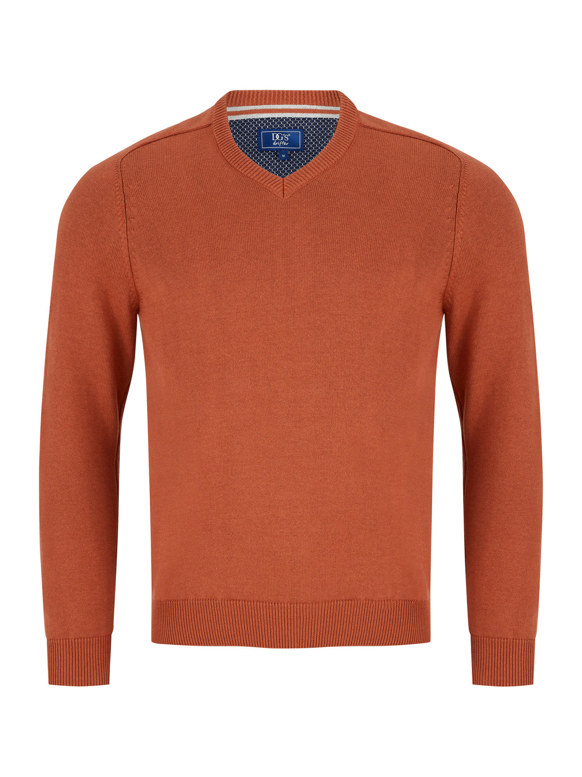 DG DRIFTER V Neck Jumper - Terracotta