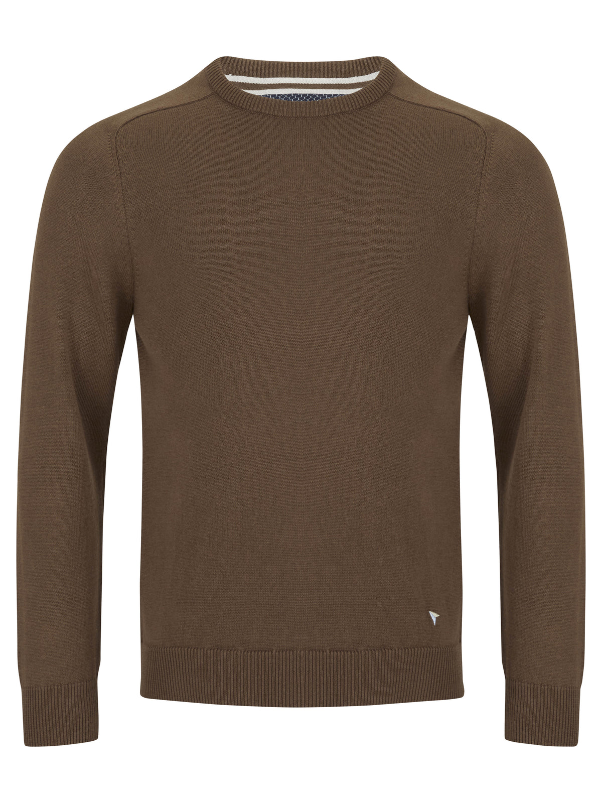 DOUGLAS & GRAHAME : Drifter Brown Long Sleeve Crew Neck Sweater