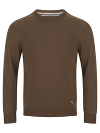 DOUGLAS & GRAHAME : Drifter Brown Long Sleeve Crew Neck Sweater