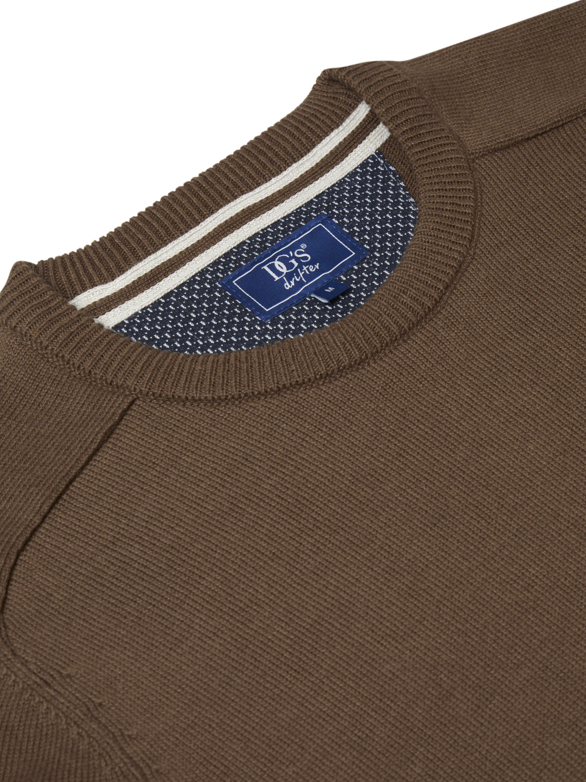 DOUGLAS & GRAHAME : Drifter Brown Long Sleeve Crew Neck Sweater